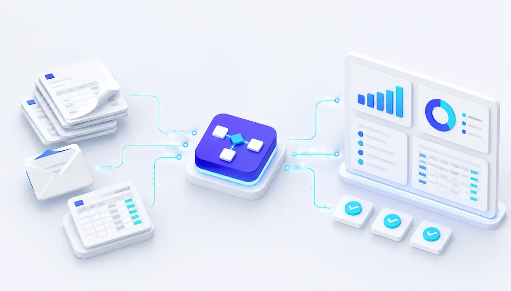 AI automatizáció: kézi dokumentum- és e-mail-folyamatból átlátható, automatizált munkafolyamat és riport